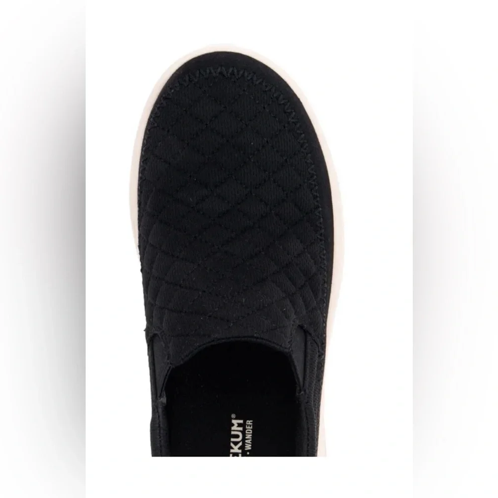 Women's Black Quilted Slip-On Sneakers